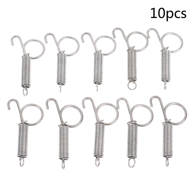 10Pcs Multipurpose Spring Animal Cage Latches Lock Spring Rabbit Cage Door Tension Spring with Hook