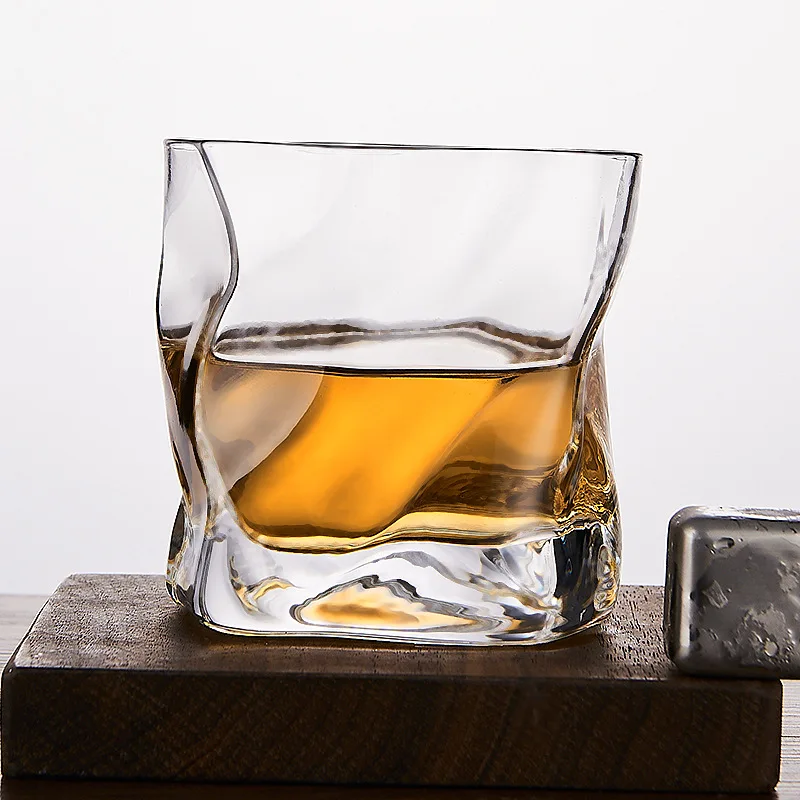 280g Whiskey Cup Drinkware Crystal Glass Beer Cup Bottle Water Creative Twisted Pattern Cups Heterogeneous Foreign Wine