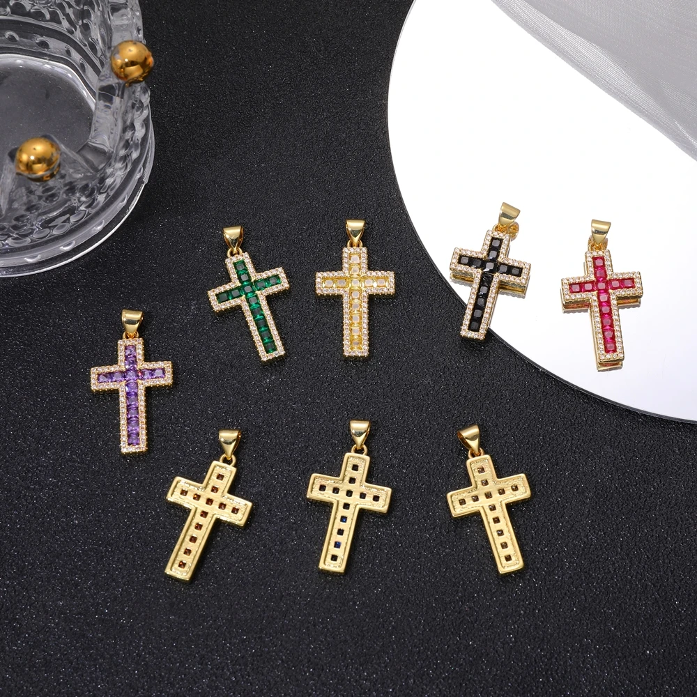Juya 18K echtes Gold vergoldet DIY Handwerk Emaille Christian Kreuz Charms Anhänger für handgemachte Dekoration religiöse Schmuckherstellung – Detail 22