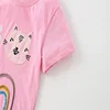 Jumping Meters 2-7T Animals Embroidery Summer Girls T Shirts Short Sleeve Kids Tees Tops Baby Costume Children's Clothes Shirts 4