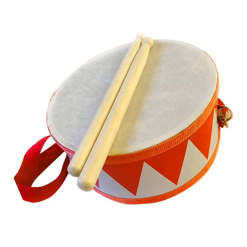 Kids Drum Set 6 Inch Wooden Snare Drum Percussion Instrument with Adjustable Strap 2 Drumsticks Kids Percussion Snare