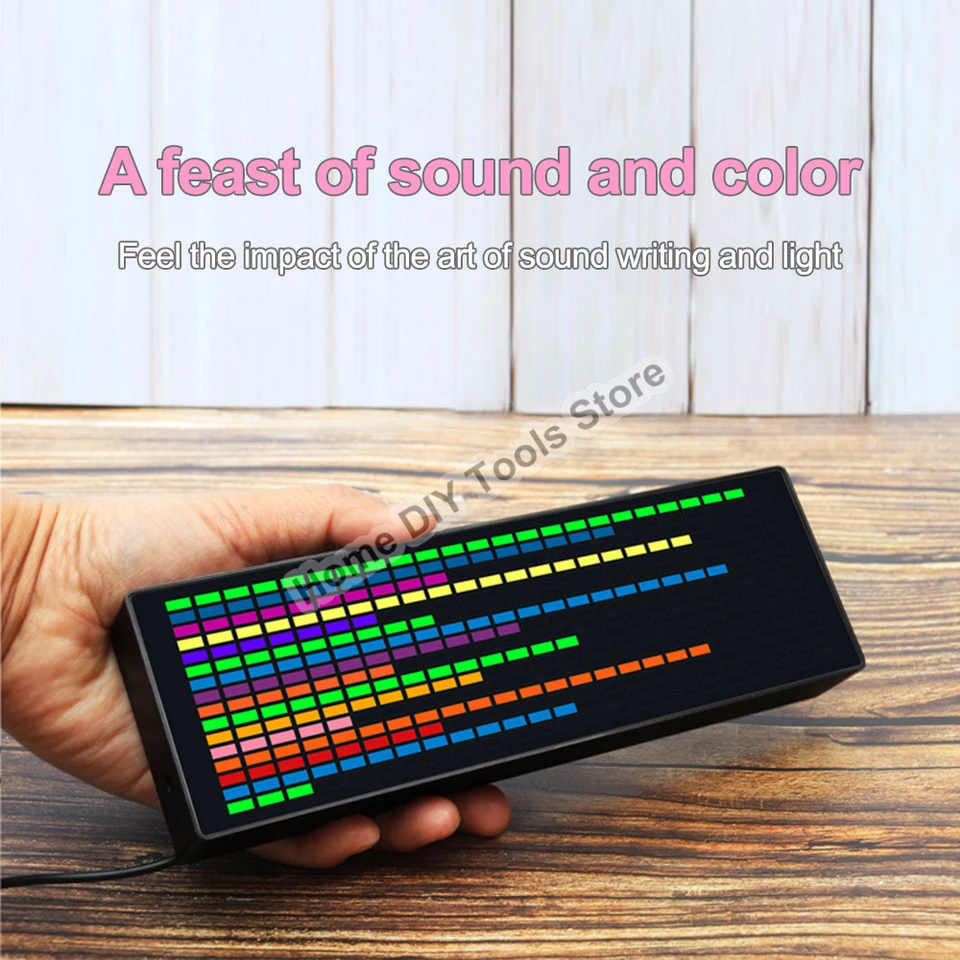 A/R Luce di controllo del suono ricaricabile RGB | Sensore sonoro LED Strisce luminose - Rilassante Smart Light Microfono integrato Controllo APP Musica Sync Cambia colore Illuminazione RGB per auto