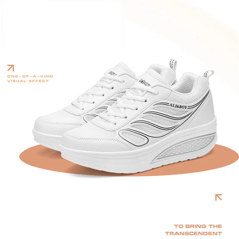Fashion Wild Women's All Seasons Leather Mesh Sports Sneakers Fitness Walking Dancing Casual Shoes Hiking shoes