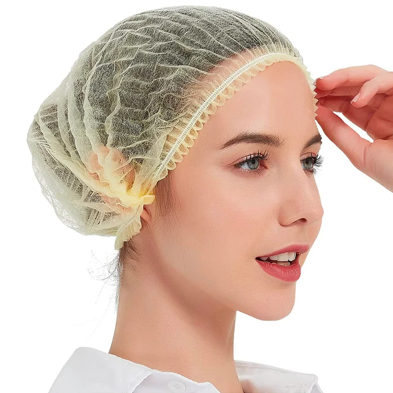 

21"Disposable Bouffant Caps Stretch Hair Head Cover Nets Food Service Beauty SAP Salon DIY Makeup Shower Cleaning Hair Cap