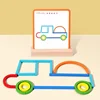 Kids Good Quality Wooden Childhood Educational toy Creative Sticks And Rings Puzzle Intelligence Game Montessori Early Toys Gift 4