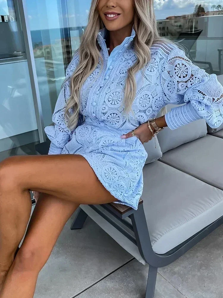 Pajama for Women Vintage Single Breasted White Lace Women Shorts Sets Long Sleeve Casual Party 2 Pcs Outfits Femme Suit Summer