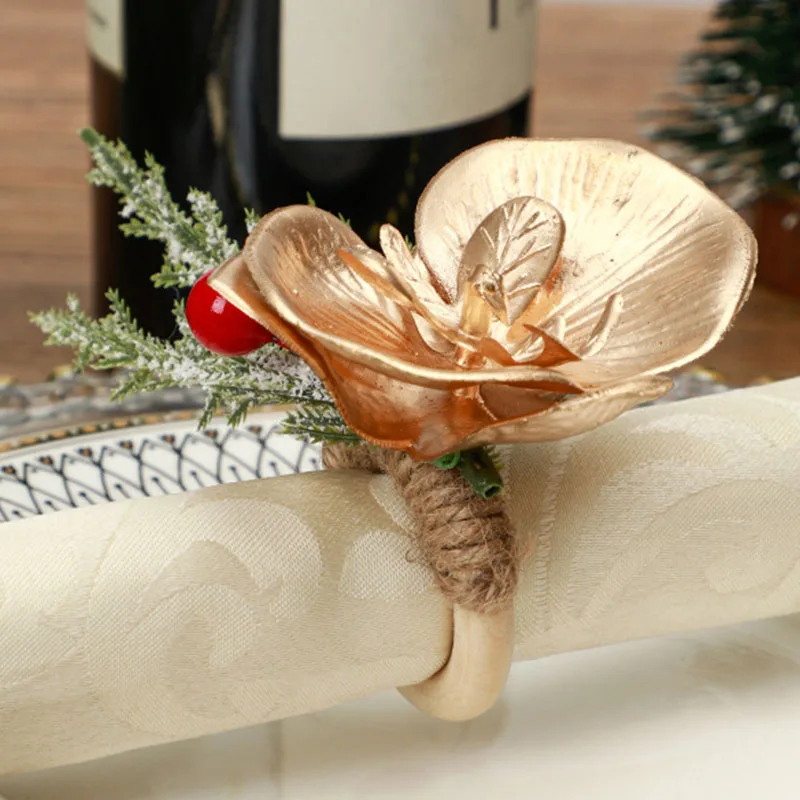 1PC Pine Cone Napkin Buckle Christmas Napkin Ring Napkin Holder Natural Jute Towel Buckle Wedding Table Decor Dinner Decor