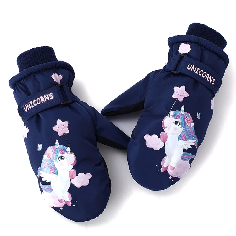 Kids Ski Gloves Waterproof Children Outdoor Gloves Cartoon  Print Cycling Gloves Anti-slip Mittens for Girls Boys Dropshipping 5