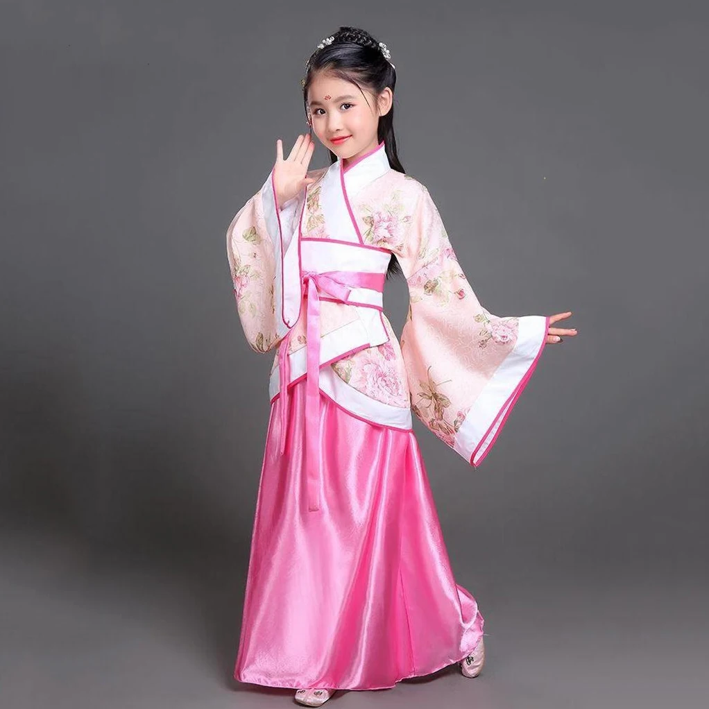 Hanfu Chinese Costume Kids Flower Girl Dresses Traditional Stage Wear Women Dance Costume Adult Fairy Dress chinese traditional costumes
