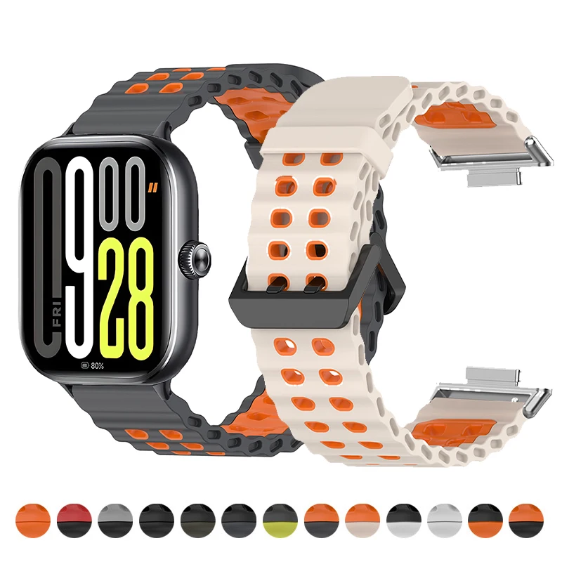 Silicone Two-Tone Breathable Sport Wristband Strap