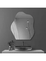 1PC อะคริลิค Cloud Shape ไม่สม่ําเสมอห้องน้ํา Shatterproof กระจก,Non Glass Wall Mirror ตกแต่งสําหรับห้องนอน,ห้องนั่งเล่น,Dressing 1