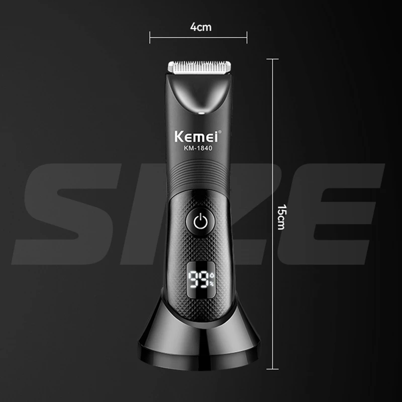 Kemei Groin Body Hair Trimmer Men Women Face Beard Trimer Rechargeable Pubic Ball Shaver Electric Body Groomer Showerproof