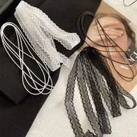 Collier ras du cou pour femmes, Sexy, noir et blanc, pendentif avec nœud papillon, chaîne de clavicule courte, gothique, bijoux esthétiques 4