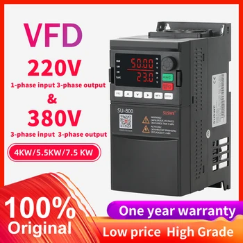 ใหม่220V ถึง380V ประสิทธิภาพสูง VFD 1 5KW/2.2KW/4/5.5KW อินเวอร์เตอร์7.5KW 1เฟส220V intput 3เฟสเอาท์พุทความถี่ 1