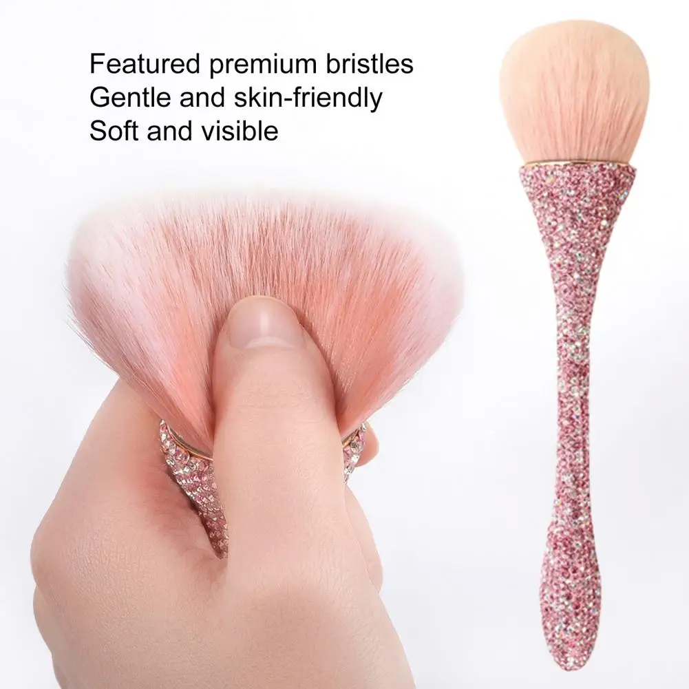 

Convenient Loose Powder Brush Easy to Clean Rhinestone Handle Durable Eye Shadow Brush Makeup Tools