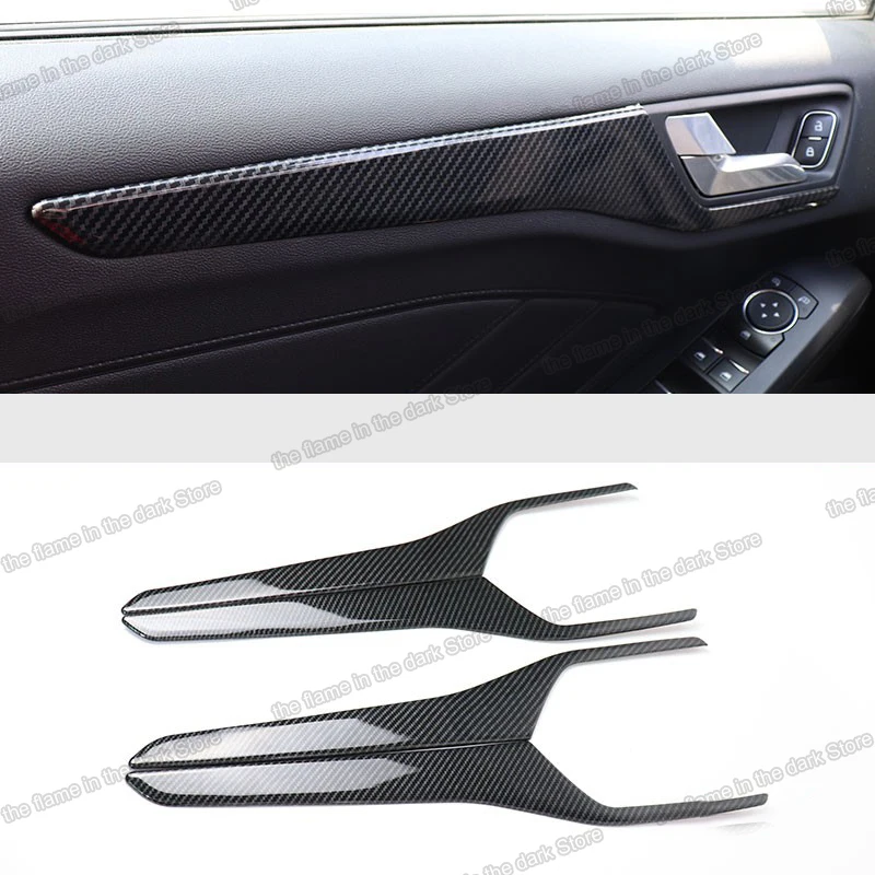 Car Inner Door Strip Trims Interior Accessories Chrome Styling Carbon