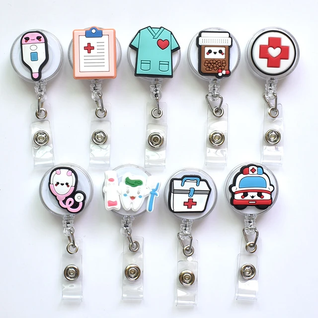 Retractable Id Card Badge Holder Reels Clip  Retractable Name Badge  Holders Nurses - Badge Holder & Accessories - Aliexpress