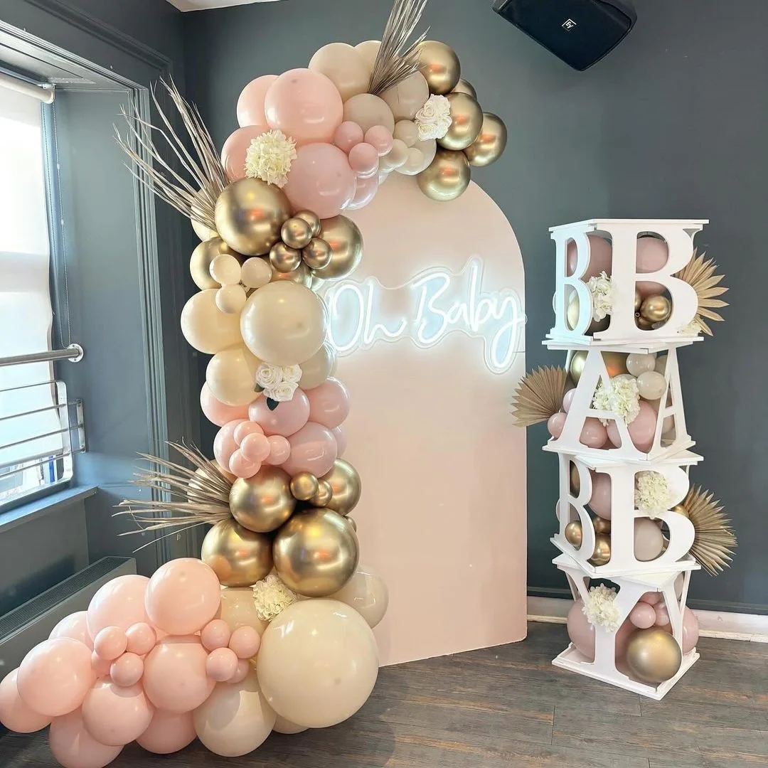 BABY-Blockboxen, 4 Stück, Buchstaben-Luftballons, Box für Jungen, Mädchen, Babyparty, Geschlecht offenbaren, Party-Dekoration, Zubehör, weiße Buchstabenblöcke – Detail 15