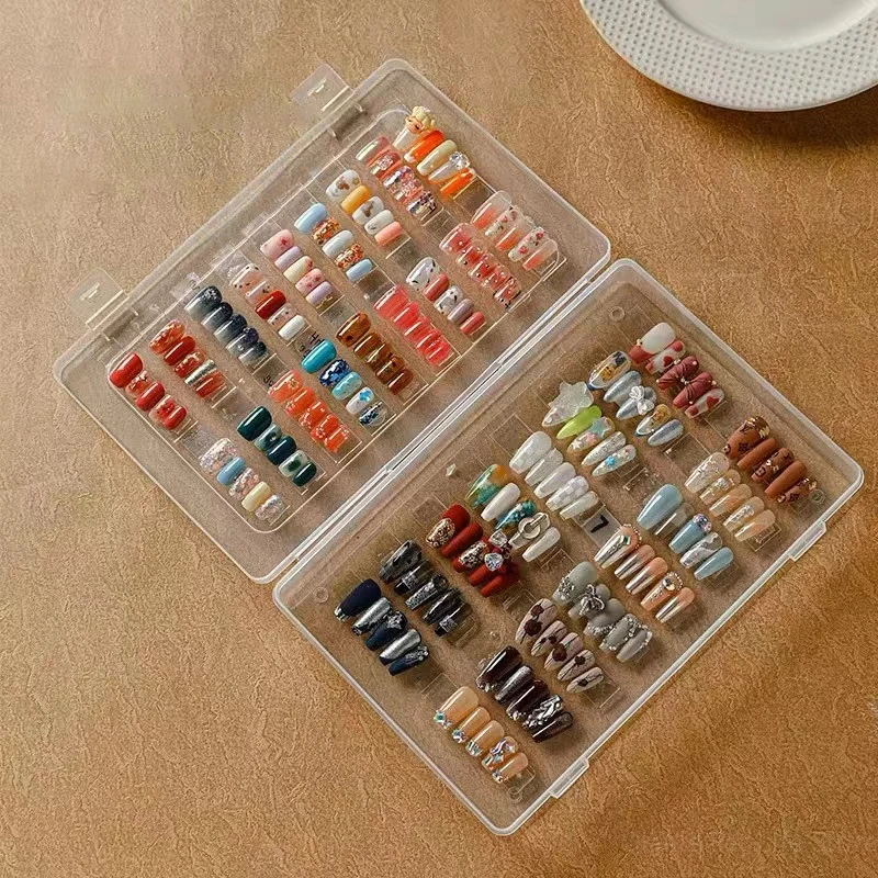 False Nail Tips Storage Case Transparent Plastic Display Box Beads Rhinestone Nail Art Tools Storage Organizer Jewelry Container