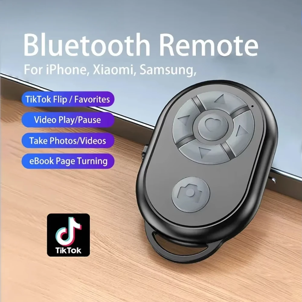 Multifunction Button Bluetooth Remote Wireless Universal Remote Control Take Photo Reading Controllersuitable for iPhone Xiaomi