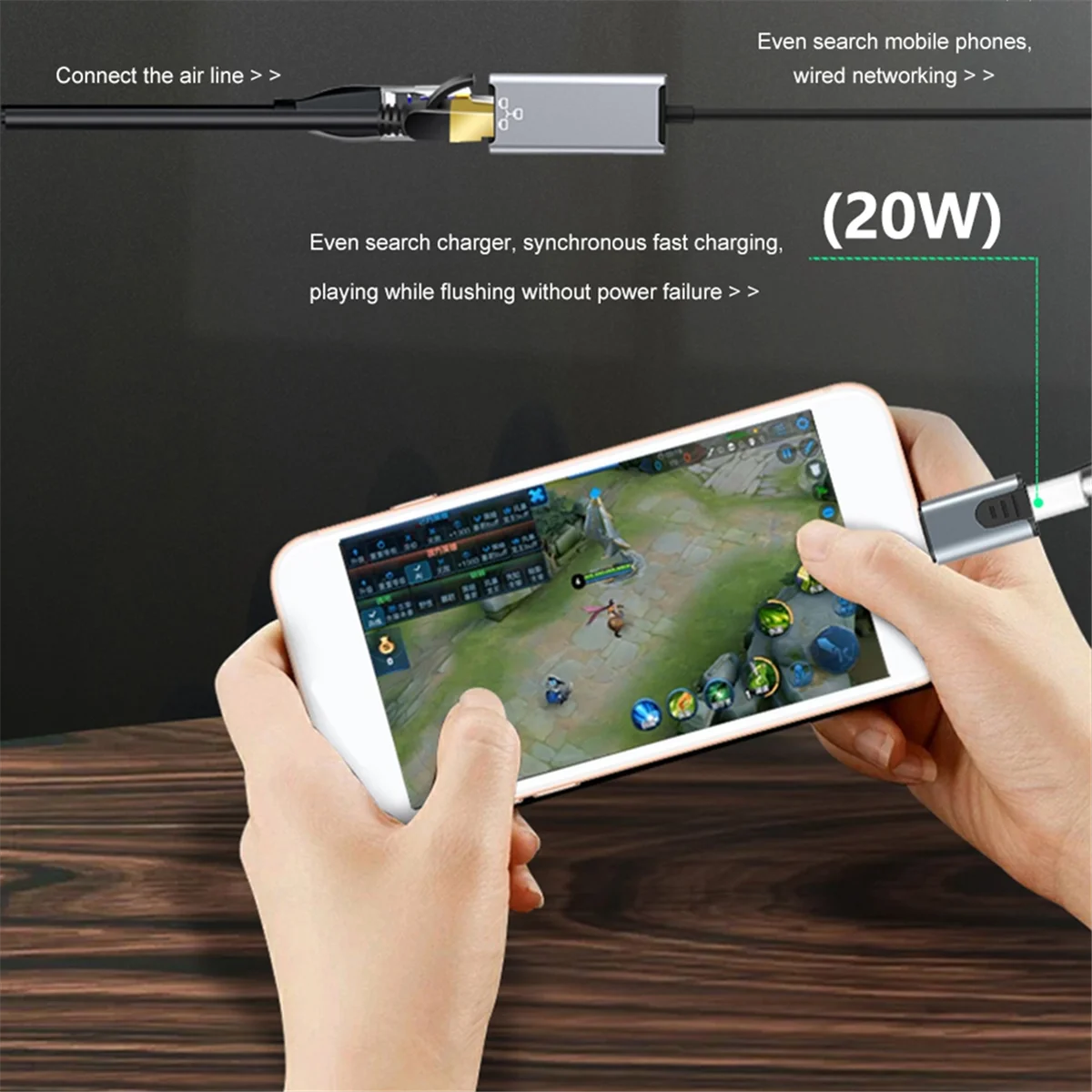 RJ45 LAN Adapter For iPhone 14 13 12 11 8 7 6 5 /iPad/iPod Ethernet LAN Network Adapter with Charge Port 20W Rare
