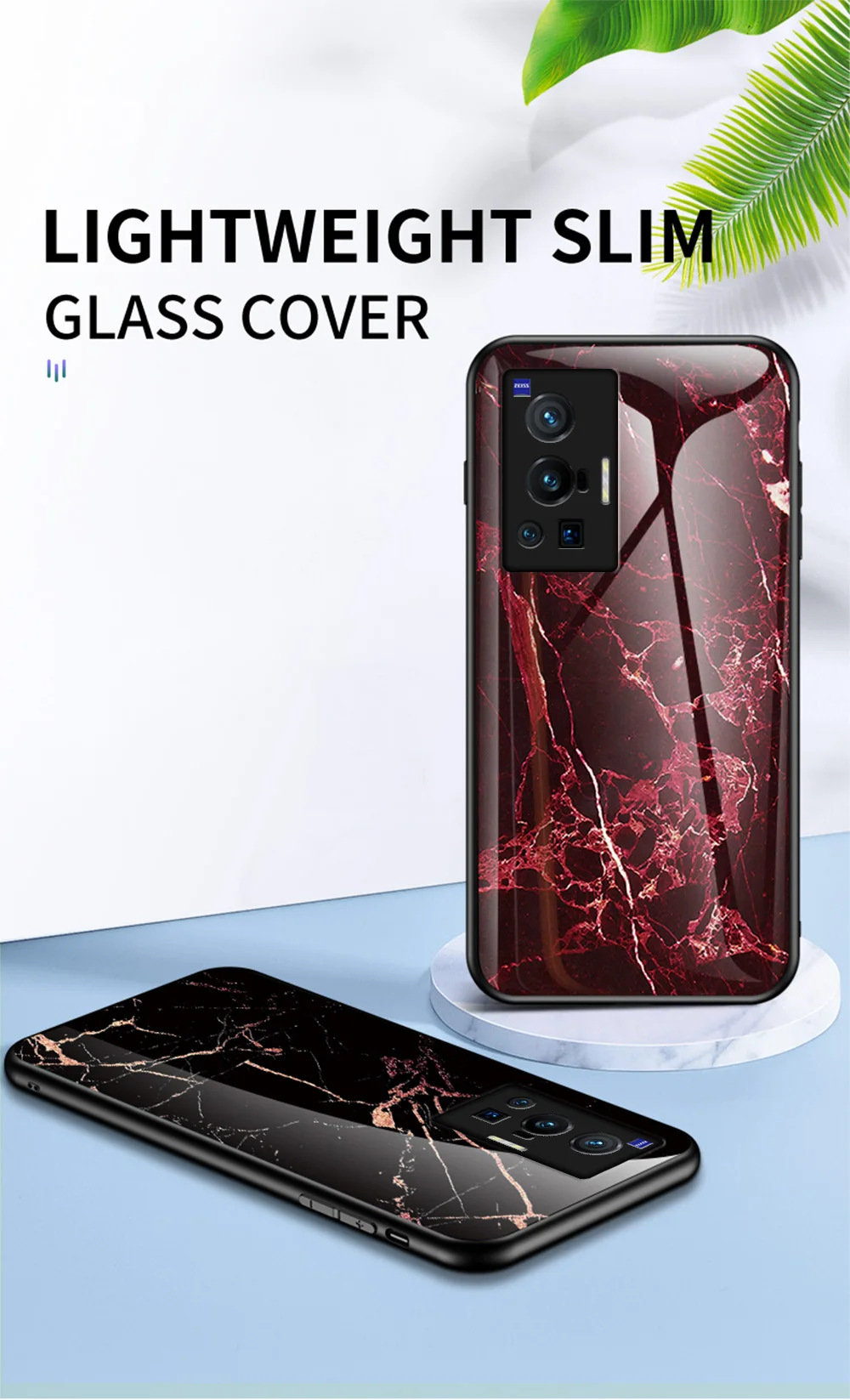 X80 Pro Plus Custodia DECLAREYAO Custodia rigida in vetro per VIVO X70 X60 X50 X30 X27 X23 X20 X9 S Custodia in silicone Ultra sottile Tempere_voghion.com