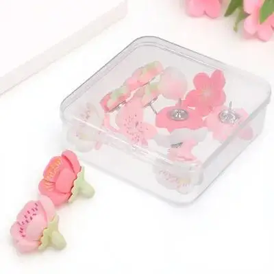 20개 작은 꽃 모양 푸시핀/핀, 우아하고 섬세한 디자인, 보관이 용이하고 안전하며 흠집이 없는 코르크보드, 지도, 사진 벽용