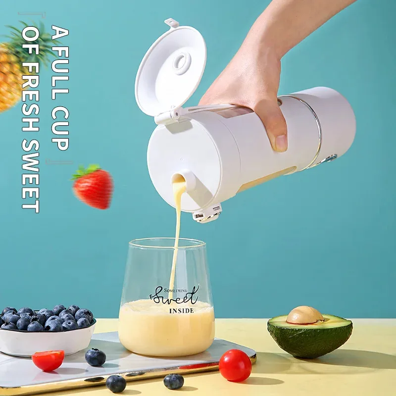 New portable juice maker blender for smoothies 700ml durable stainless steel blades 2 in 1 portable juice blender bottle