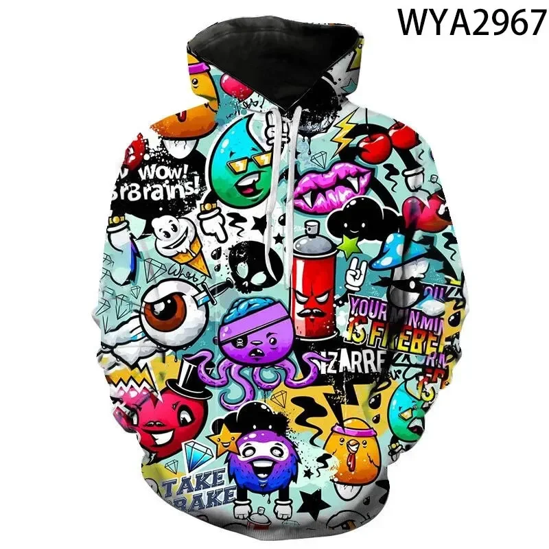 thumbnail image 1 of Sudadera con capucha de moda para hombre nueva, jersey con grafiti 3D, estilo Y2K, ropa de arte callejero para hombre, sudadera de gran tamaño de hip hop para hombre, 1 of 5