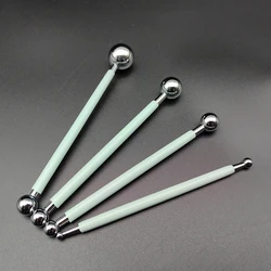4-Piece Soft Pottery Indentation and Sculpting Tool Set (Green)