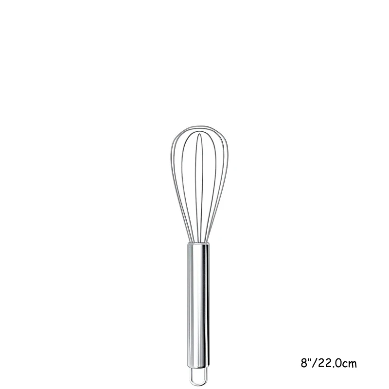 LMETJMA 8" 10" 12" Egg Whisk Stainless Steel Egg Whisk Kitchen Wire Balloon Whisk Milk Egg Beater Egg Mixing Mixer Tools KC0231