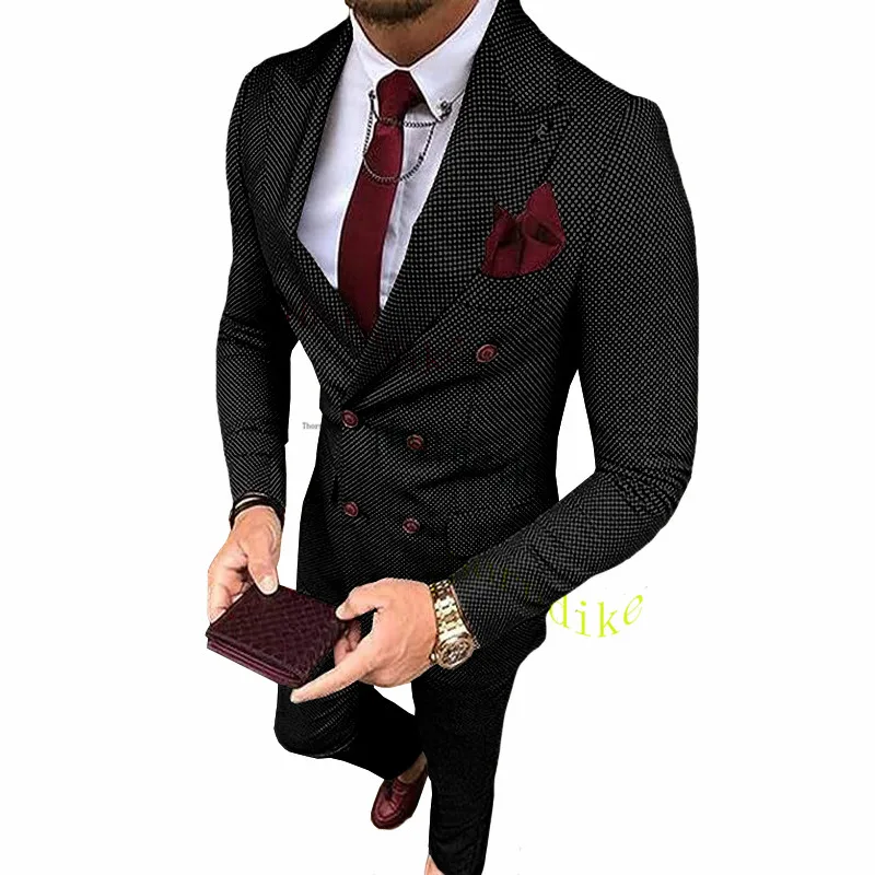 Thorndike Men's Suit Jacket Pants Fashion Boutique Casual Business Male Groom Wedding Tuxedo Dress 2 Pieces Set Blazers Coat