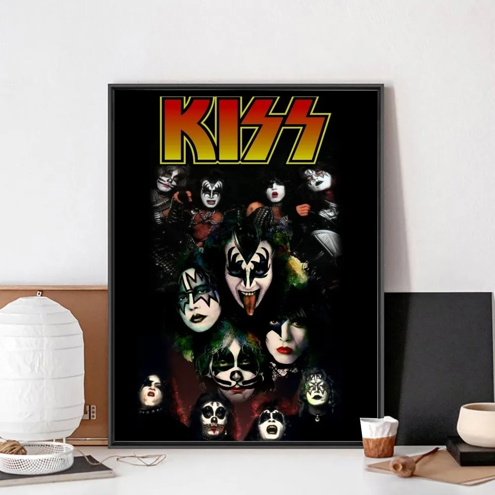 Rock Band Kiss Kraft Poster No Framed Poster Kraft Club Bar Paper Vintage Poster Wall Art Painting Bedroom Study Stickers