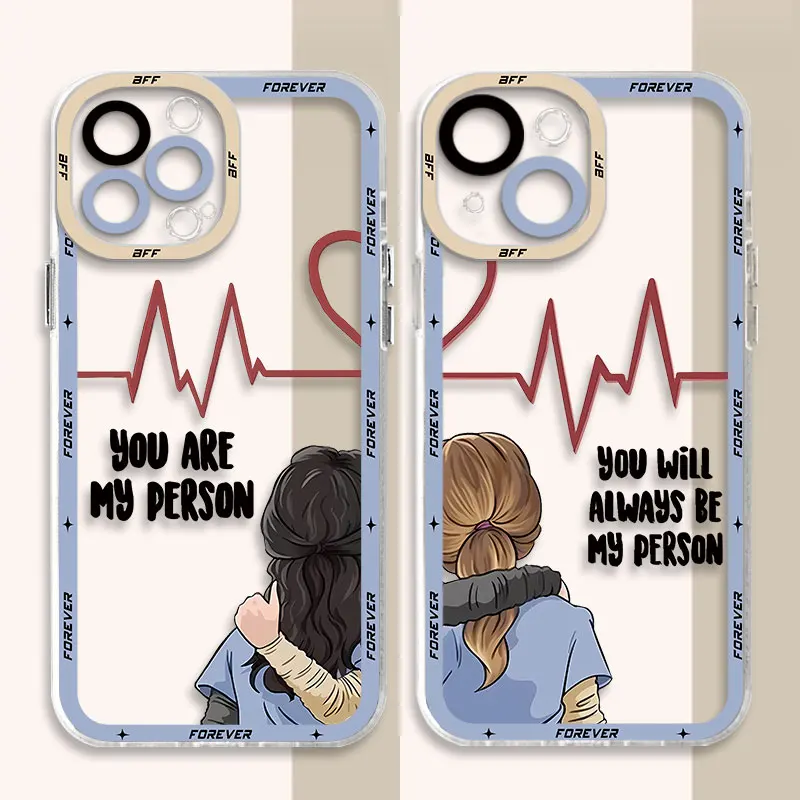 Custodia In Silicone Trasparente Per Xiaomi Redmi 10C 13C 10 12 10A 9 9C 9T 9A 12C Paraurti Posteriore Best Friends Forever Girls Cover