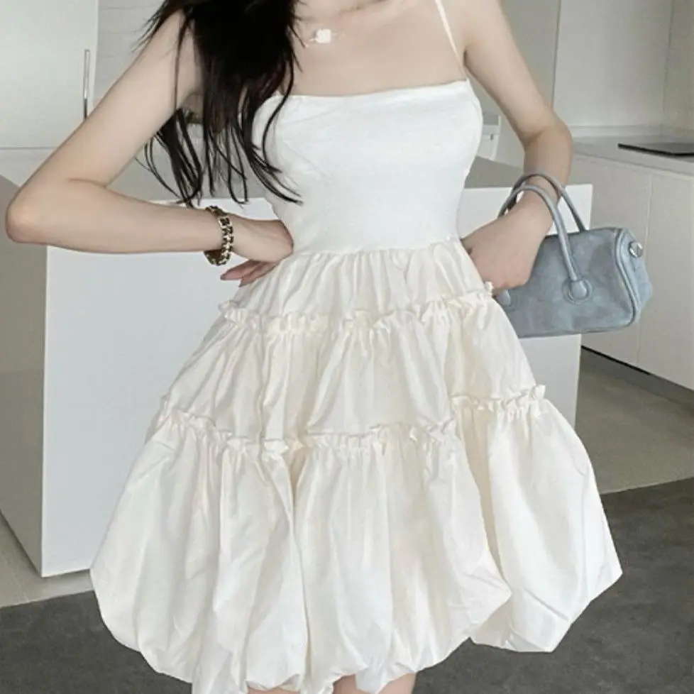 

Little Princess One-Line Neck Halter Dress, Western Retro, High Waist, Puffy Skirt, Sweet Short Skirt, Hot Girl, Summer
