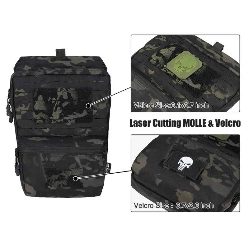 TOPTACPRO Tactical Hydration Backpack 2L MOLLE Water Bag Hydration Pouch Airsoft