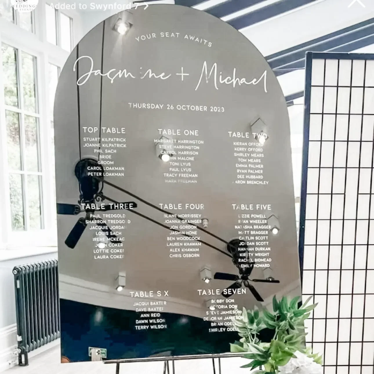 Gold Luxury Mirror Wedding Table Plan Wedding Seating Chart Seating Sign Please Be Seated Guests Plan Find Your Seat