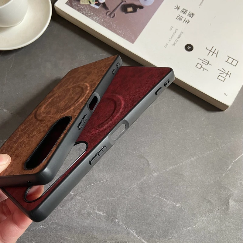 Magnetic Leather Leopard Floral Shockproof Phone Case with Mag-safe
