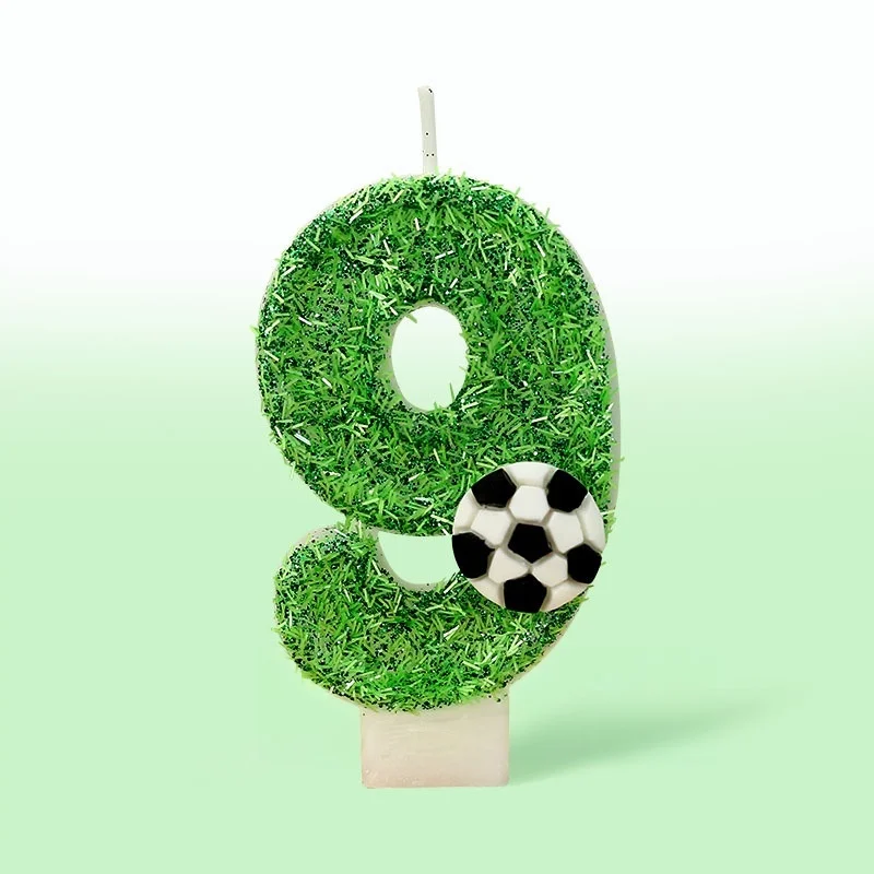 2026 Neue Geburtstagskerzen mit Zahl 0–96, original grüner Fußball-Geburtstagskuchen, digitale Party-Kerzendekoration – Detail 10