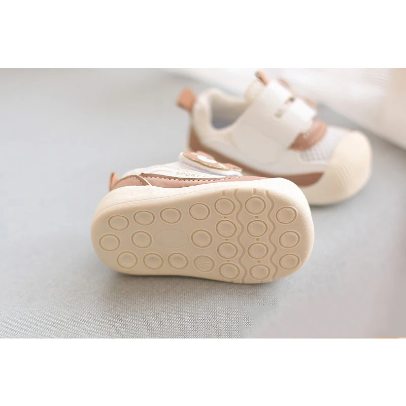 Children Sports Shoes Children Sneakers For Spring.Summer Baby Air Permeable Mesh Cute Cartoon Walking Shoes Boys Girls Bunny bear Sticker Casual Shoe