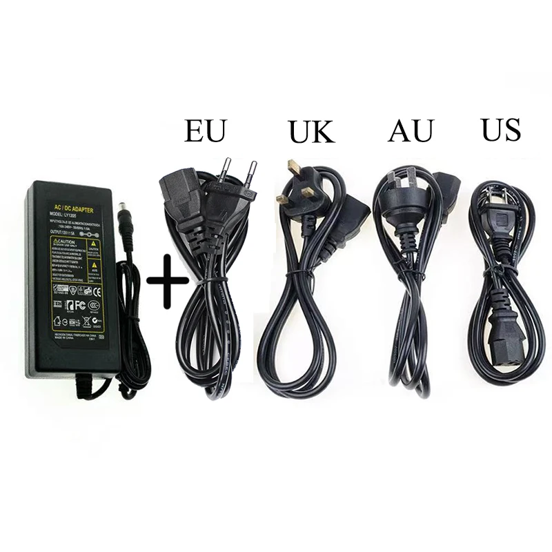 Universal Multi-Voltage LED Power Supply Adapter (AC to DC, 1A-10A)