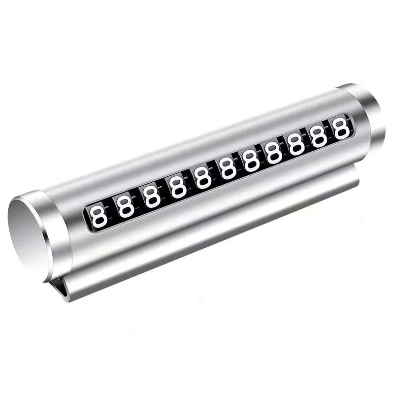 Adjustable Aluminum Alloy Temporary Parking Number Plate - Black/Silver/Blue