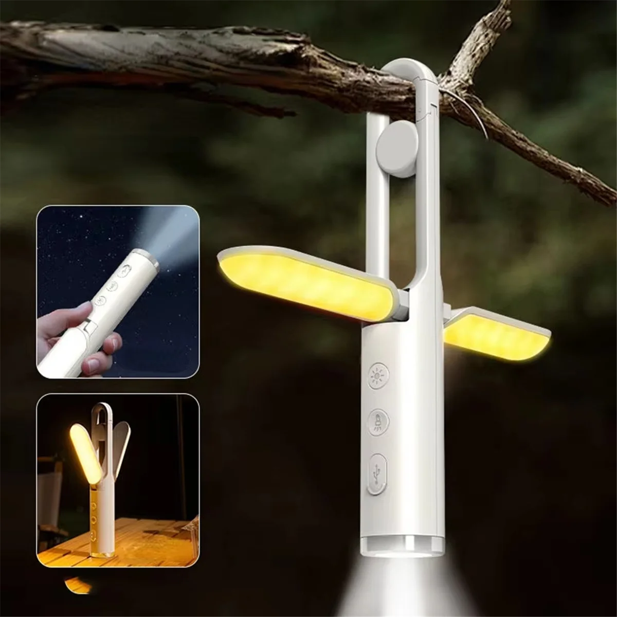 BAAU Rechargeable Multi-Function Camping Light-Outdoor Tent Lamp, Atmosphere Bulb for Camping Equipment