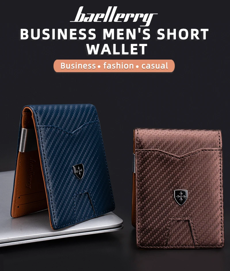 New RFID Name Engraving Simple Short Men Card Wallets Carbon Fiber Card Holder Slim Male Wallet Photo Holder Men Card Clips