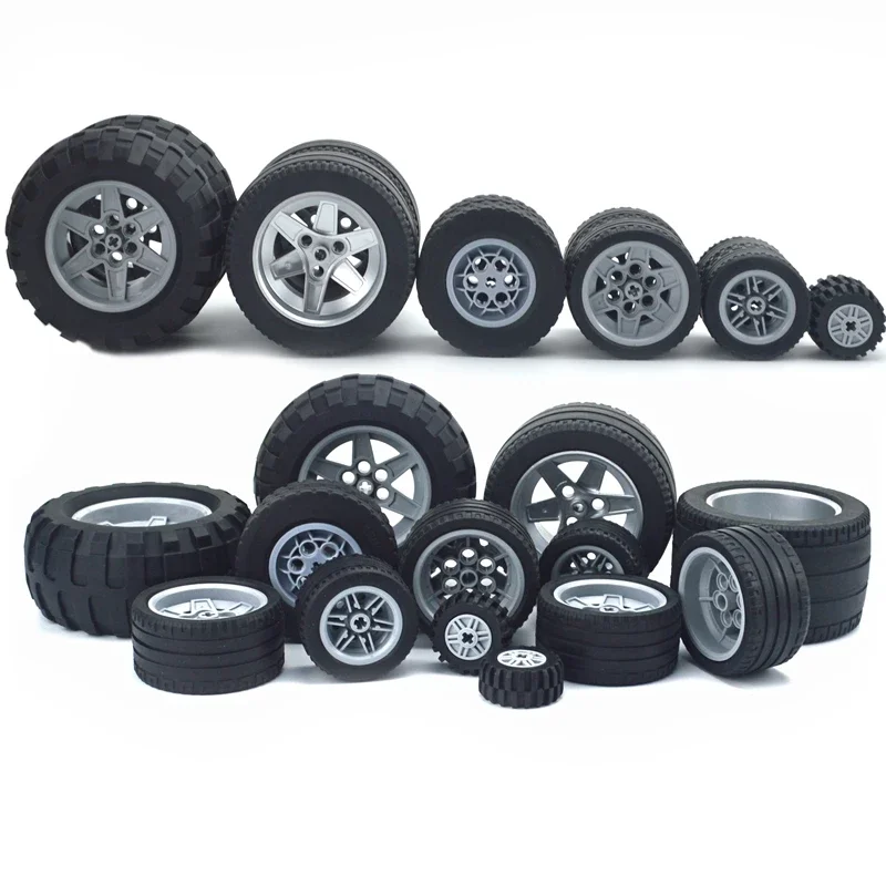 2-4PCS MOC Technical Tire Wheel Cross Hole 32019+86652 44309 56145