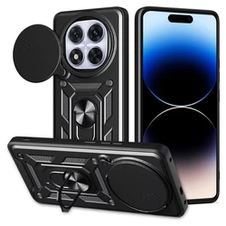 Enhanced Protective Armor Case with Lens Protection and Magnetic Ring Holder for Honor Magic 7 Lite (Black)