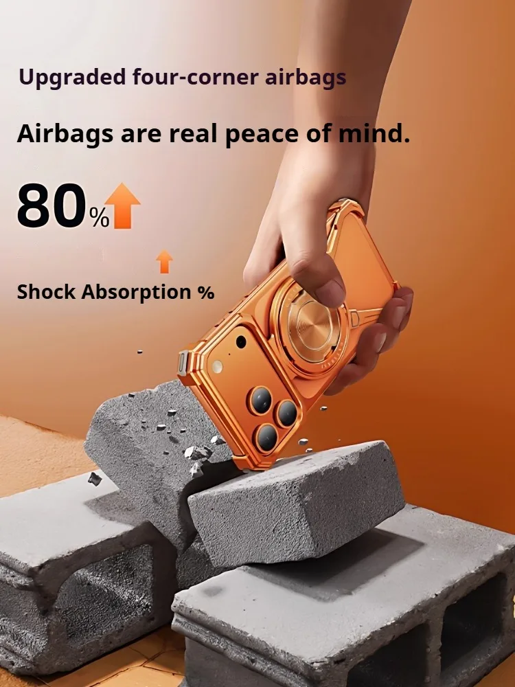 Eary Magic Claw Metal Phone Case for iPhone 17 Pro Max Magnetic with Kickstand 360°Rotatable Shells Shockproof Protective Cover