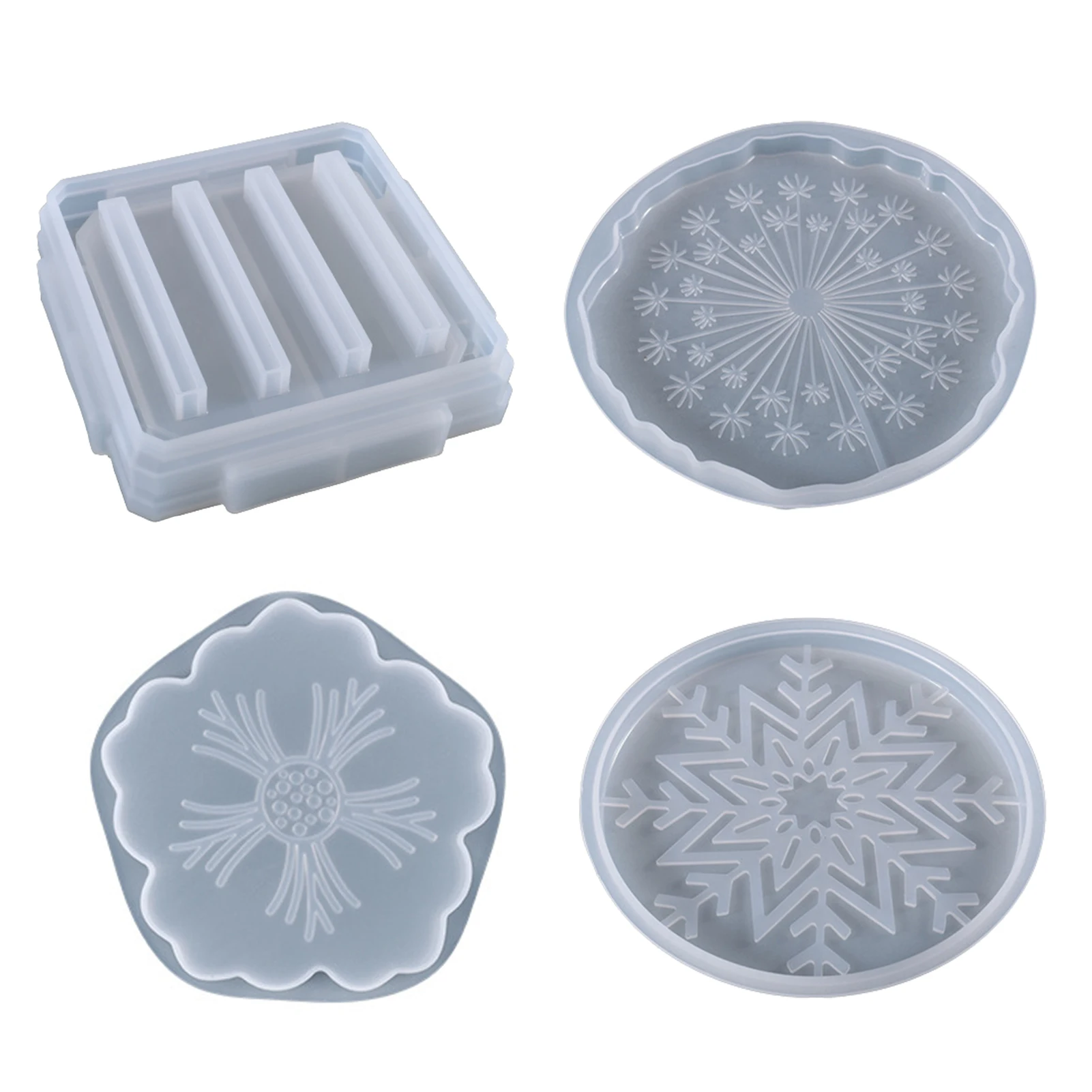 Coaster Molds for Resin Various Patterned Silicone Coaster Molds with