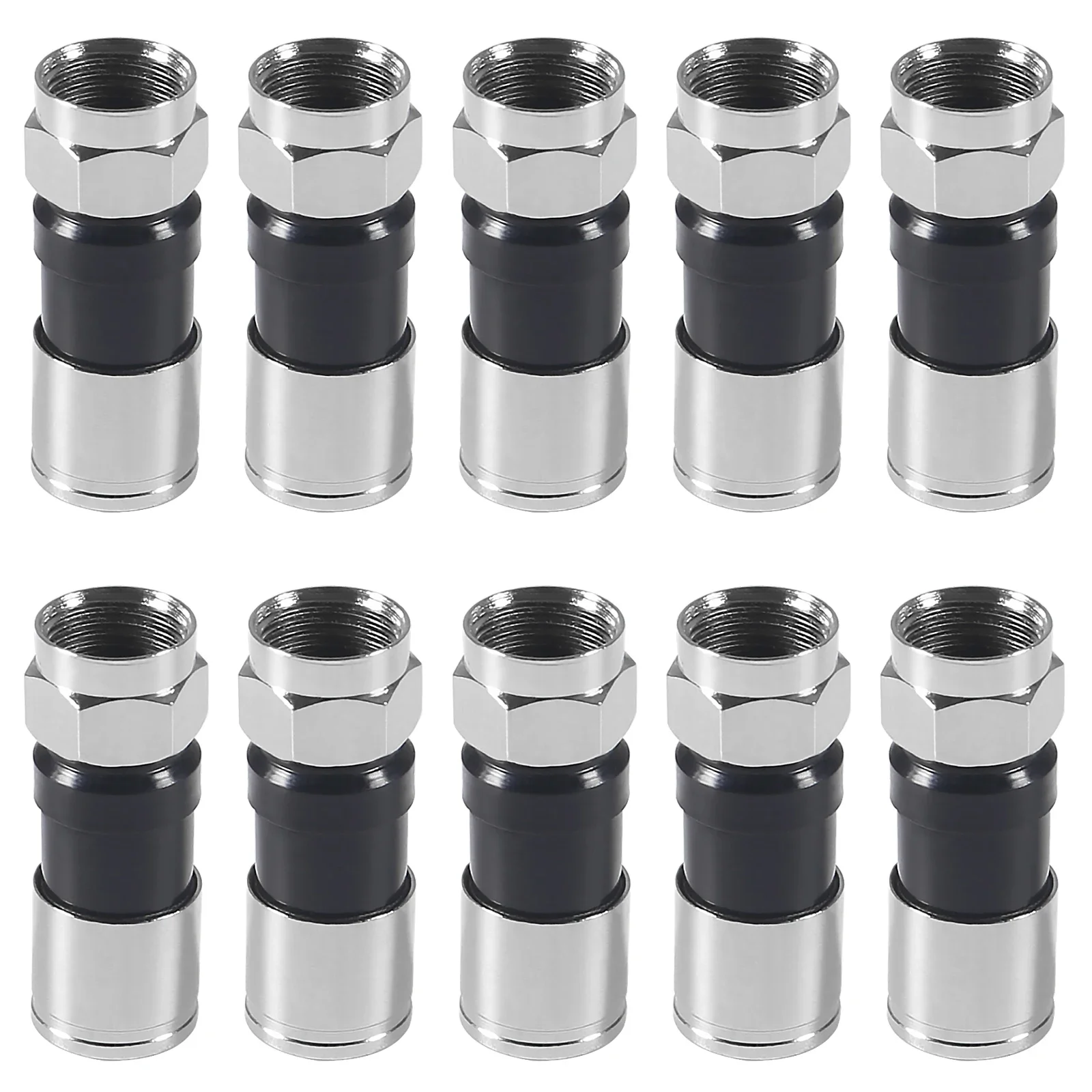 Conector de Compressão f para Cabo Coaxial Conexão Impermeável Universal Rg6 20 Pcs