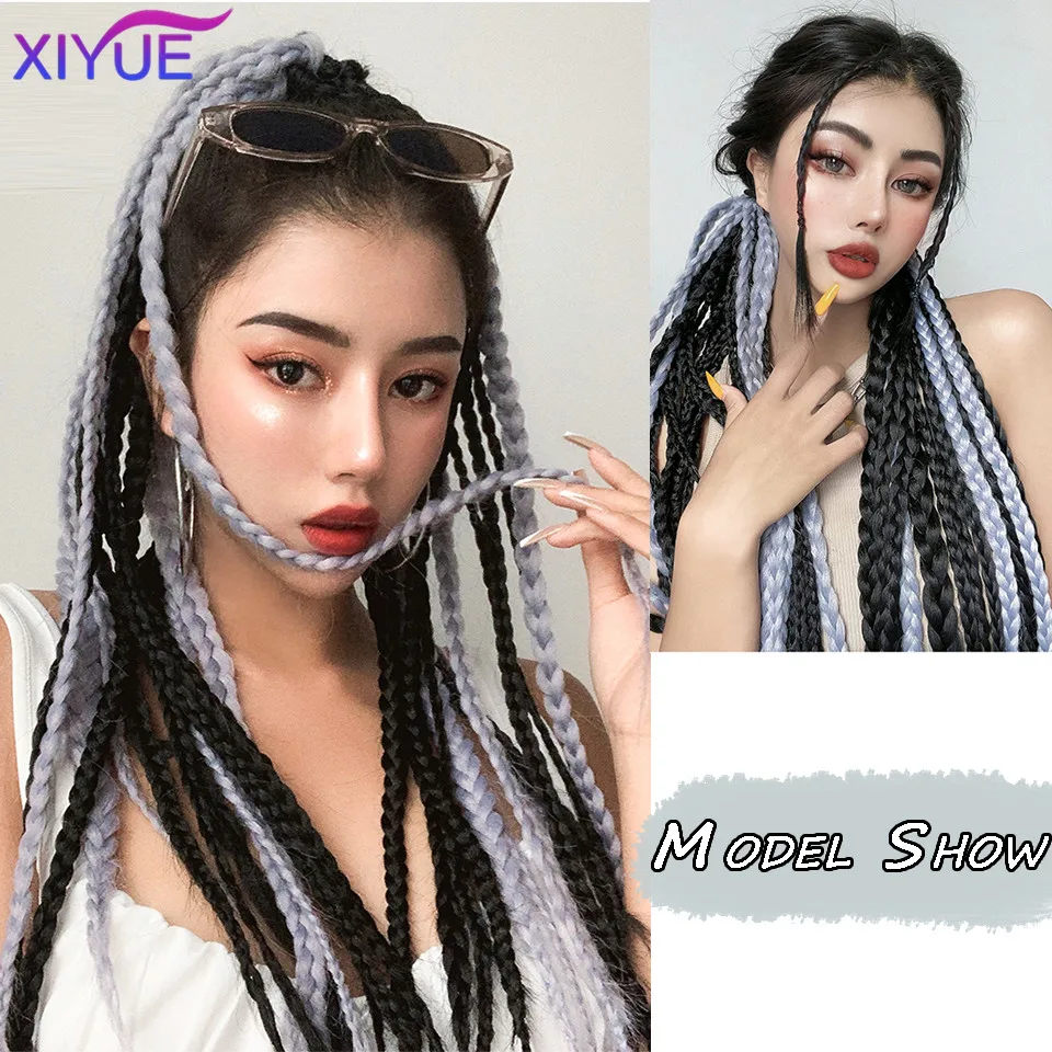 XIYUE  Dirty braids ponytail wigs braids colorful braids magical tools for European and American street dance hip-hop